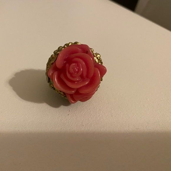 Gold and Pink rose ring - Picture 3 of 4